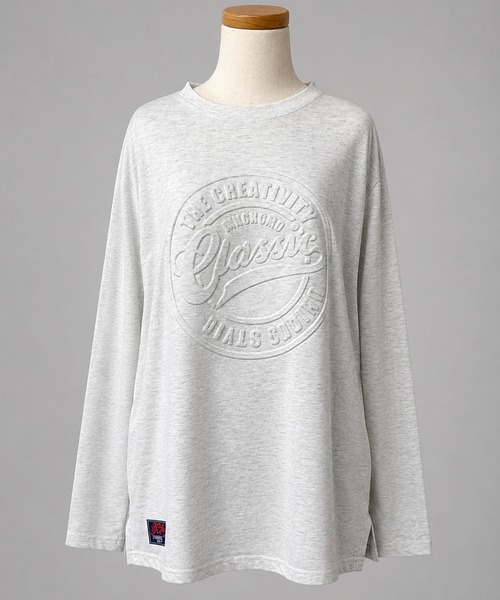 FINEnough（ファインナフ）の「エンボスロンT（Tシャツ/カットソー・レディース・チャコールグレー/ブラック/ベージュ/オフホワイト・FREE）」の13枚目の写真
