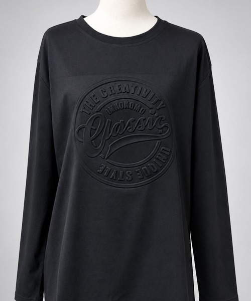 FINEnough（ファインナフ）の「エンボスロンT（Tシャツ/カットソー・レディース・チャコールグレー/ブラック/ベージュ/オフホワイト・FREE）」の14枚目の写真