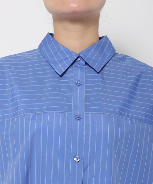 LEPSIM(レプシィム)の「《UN STANDARD by LEPSIM》バックレースストライプシャツ 1051934(シャツ/ブラウス・レディース・ベージュ/ブルー・FREE)」の10枚目の写真