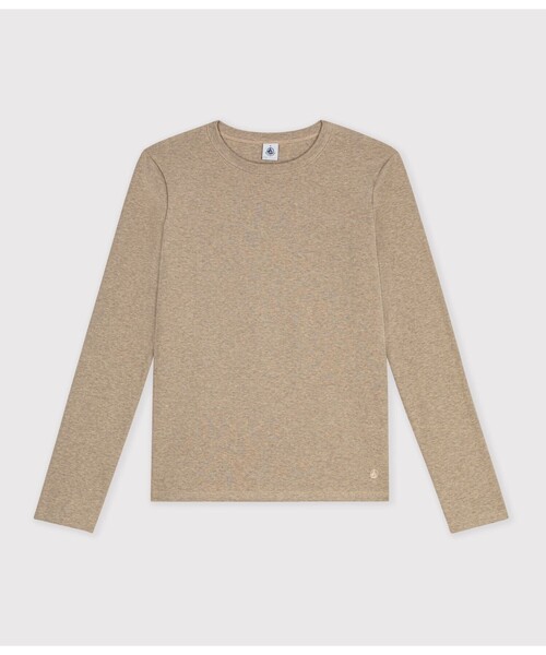 PETIT BATEAU(プチバトー)の「クルーネック長袖Tシャツ(Tシャツ/カットソー・レディース・ベージュ・LARGE)」の1枚目の写真