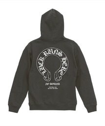 Ol' Basics（オールベーシックス）の「NOBOUND（ノーバウンド） プルパーカー スウェット ホースシュー オールドイングリッシュロゴ ワンポイント プリント バックプリント 8.8オンス 裏毛 プルオーバーパーカー フーディー トップス ストリート メンズ レディース ユニセックス（パーカー）」