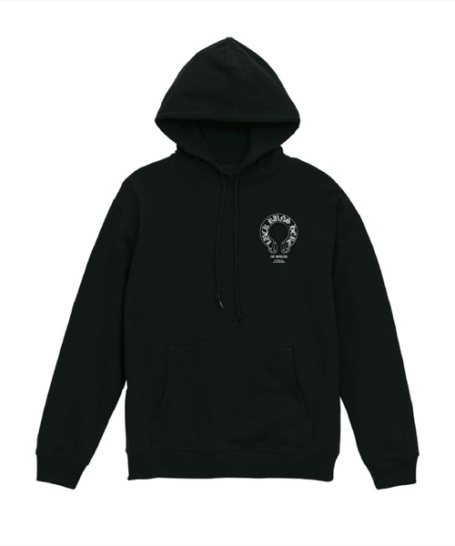 NOBOUND(ノーバウンド)の「NOBOUND(ノーバウンド) プルパーカー スウェット ホースシュー オールドイングリッシュロゴ ワンポイント プリント バックプリント 8.8オンス 裏毛 プルオーバーパーカー フーディー トップス ストリート メンズ レディース ユニセックス(パーカー・メンズ・ホワイト系1/ホワイト系2/ブラック系1/ブラック系2/ブラック系3/ブラック系4・S/M/L/XL)」の9枚目の写真