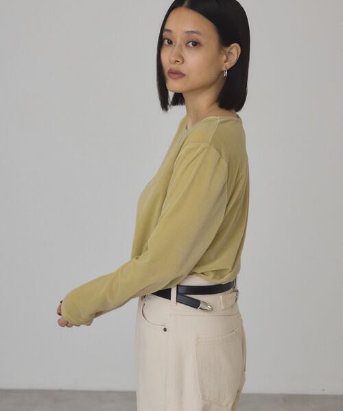 AMERICAN HOLIC(アメリカンホリック)の「シアーベロアロングプルオーバー(Tシャツ/カットソー・レディース・その他6/クリーム/ネイビー・L/M)」の6枚目の写真