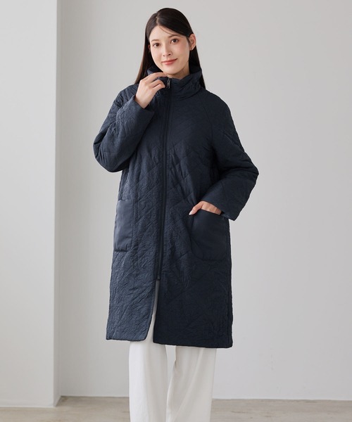 sankyo shokai（サンキョウショウカイ）の「中綿コート キルティングコート スタンドカラー（その他アウター・レディース・ネイビー/モカ・S/M/L/3L/2L）」の2枚目の写真