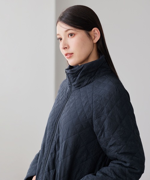 sankyo shokai（サンキョウショウカイ）の「中綿コート キルティングコート スタンドカラー（その他アウター・レディース・ネイビー/モカ・S/M/L/3L/2L）」の12枚目の写真