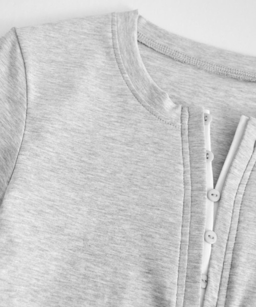 Bifrost(ビフレスト)の「前半開きボタンカットソー(Tシャツ/カットソー・レディース・アイボリー/ブラック/グレー・L/M)」の22枚目の写真