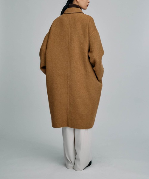 for/c p.m（フォーシーピーエム）の「[for/c p.m]リバーステンカラーコクーンロングコート（ステンカラーコート・レディース・ブラウン/ブラック/ネイビー/キャメル・ロング丈/レギュラー丈）」の12枚目の写真
