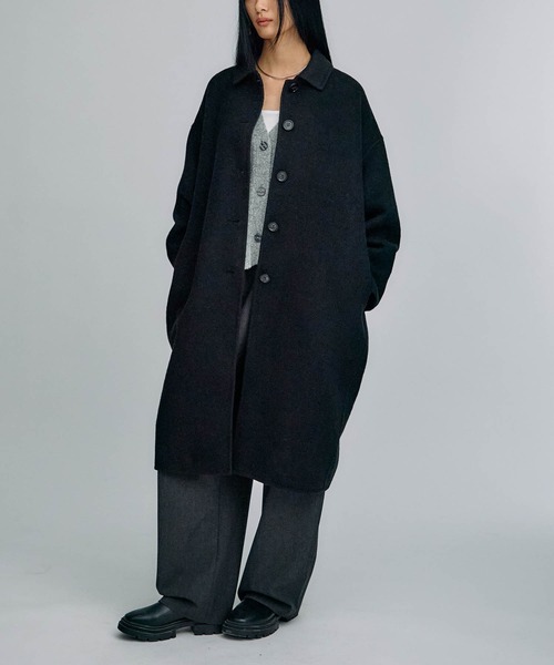 for/c p.m（フォーシーピーエム）の「[for/c p.m]リバーステンカラーコクーンロングコート（ステンカラーコート・レディース・ブラウン/ブラック/ネイビー/キャメル・ロング丈/レギュラー丈）」の14枚目の写真