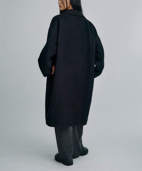 for/c p.m（フォーシーピーエム）の「[for/c p.m]リバーステンカラーコクーンロングコート（ステンカラーコート・レディース・ブラウン/ブラック/ネイビー/キャメル・ロング丈/レギュラー丈）」の16枚目の写真