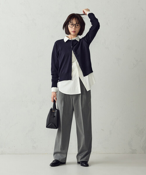 COMME CA ISM(コムサイズム)の「【セットアップ対応】ピンストライプ ワイドパンツ(その他パンツ・レディース・ネイビー/グレー・L/M)」の11枚目の写真