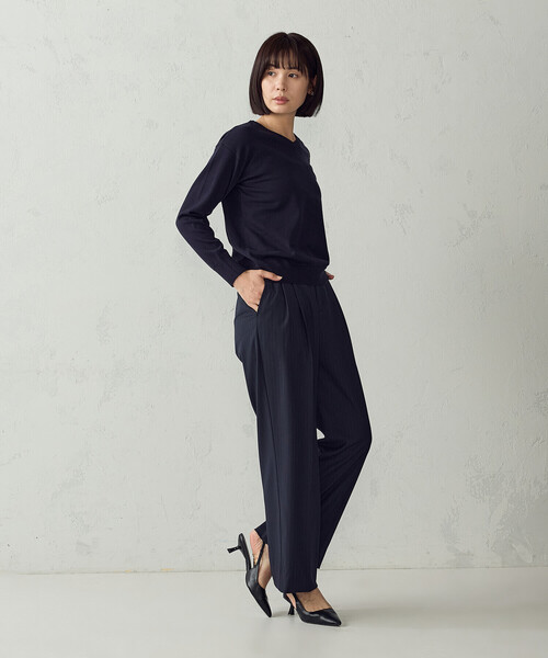 COMME CA ISM(コムサイズム)の「【セットアップ対応】ピンストライプ ワイドパンツ(その他パンツ・レディース・ネイビー/グレー・L/M)」の18枚目の写真