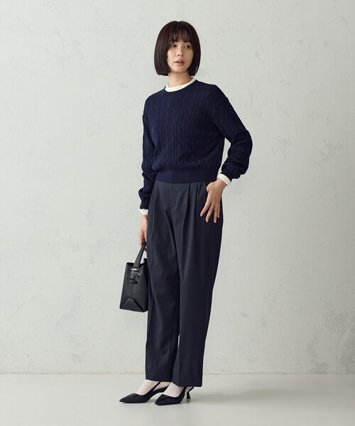 COMME CA ISM(コムサイズム)の「【セットアップ対応】ピンストライプ ワイドパンツ(その他パンツ・レディース・ネイビー/グレー・L/M)」の22枚目の写真