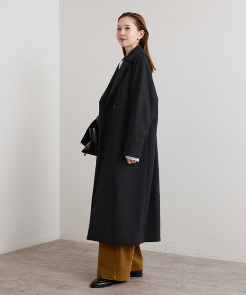 U by SPICK&SPAN(ユーバイスピックアンドスパン)の「TICCA / ティッカ ロングテントコート(ステンカラーコート・レディース・ブラック/ベージュ・FREE)」の5枚目の写真