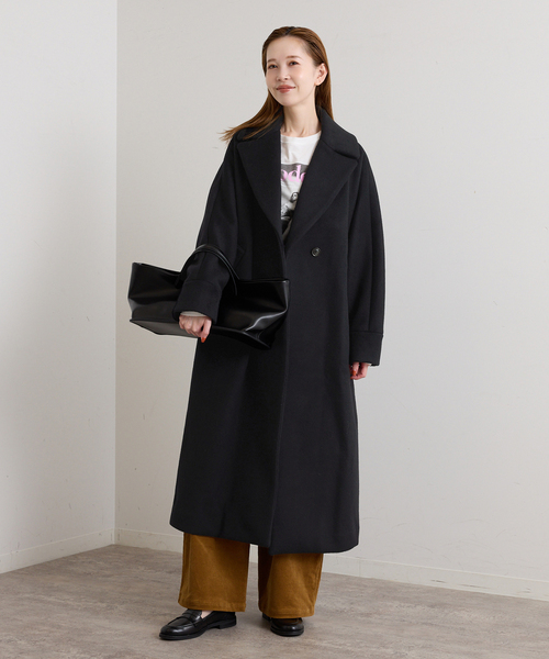 U by SPICK&SPAN(ユーバイスピックアンドスパン)の「TICCA / ティッカ ロングテントコート(ステンカラーコート・レディース・ブラック/ベージュ・FREE)」の7枚目の写真