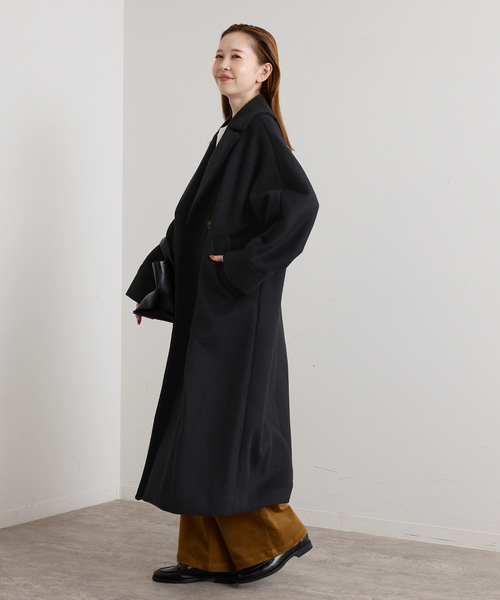 U by SPICK&SPAN(ユーバイスピックアンドスパン)の「TICCA / ティッカ ロングテントコート(ステンカラーコート・レディース・ブラック/ベージュ・FREE)」の9枚目の写真