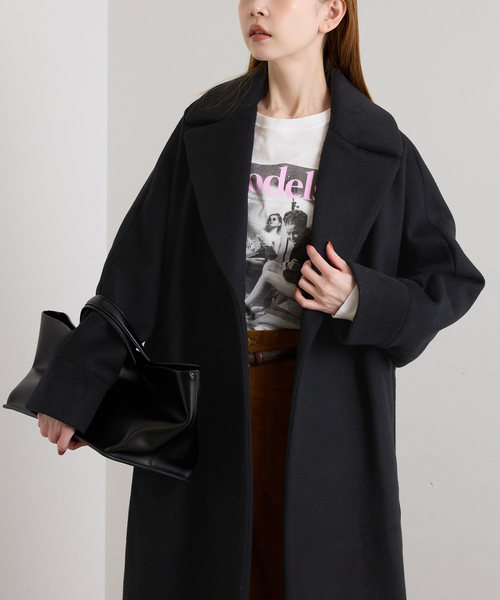 U by SPICK&SPAN(ユーバイスピックアンドスパン)の「TICCA / ティッカ ロングテントコート(ステンカラーコート・レディース・ブラック/ベージュ・FREE)」の11枚目の写真