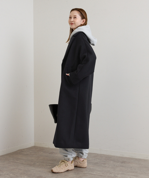 U by SPICK&SPAN(ユーバイスピックアンドスパン)の「TICCA / ティッカ ロングテントコート(ステンカラーコート・レディース・ブラック/ベージュ・FREE)」の13枚目の写真