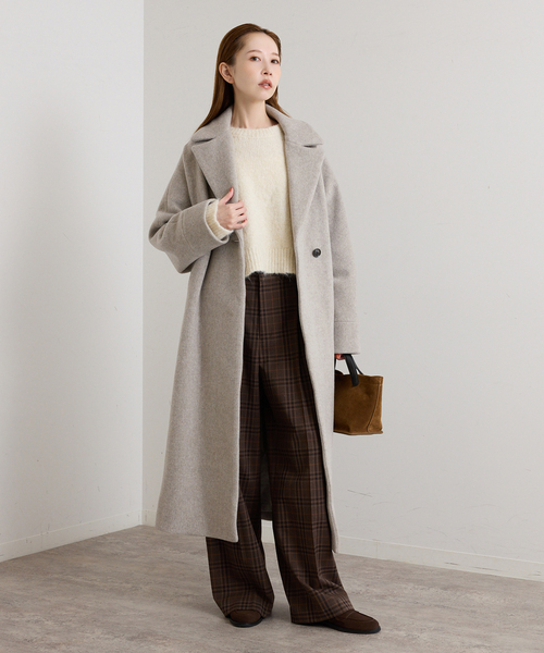 U by SPICK&SPAN(ユーバイスピックアンドスパン)の「TICCA / ティッカ ロングテントコート(ステンカラーコート・レディース・ブラック/ベージュ・FREE)」の20枚目の写真