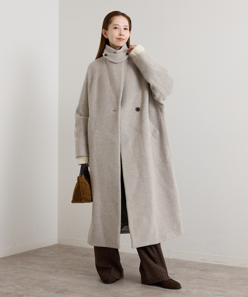 U by SPICK&SPAN(ユーバイスピックアンドスパン)の「TICCA / ティッカ ロングテントコート(ステンカラーコート・レディース・ブラック/ベージュ・FREE)」の21枚目の写真