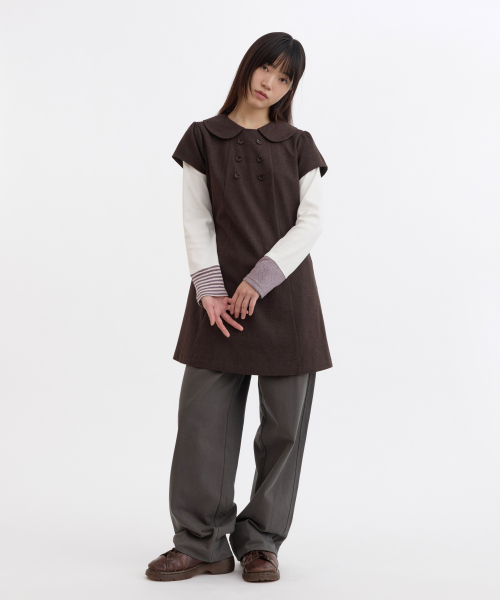 OHESHIO(オヘシオ)の「COLOR BLOCK BUTTON LONG SLEEVE, IVORY(Tシャツ/カットソー・レディース・その他・FREE)」の6枚目の写真