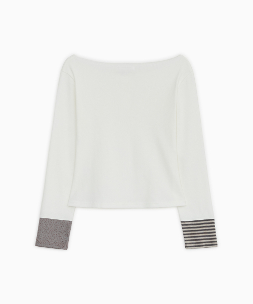 OHESHIO(オヘシオ)の「COLOR BLOCK BUTTON LONG SLEEVE, IVORY(Tシャツ/カットソー・レディース・その他・FREE)」の9枚目の写真