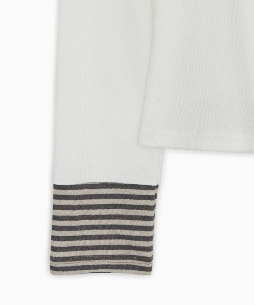 OHESHIO(オヘシオ)の「COLOR BLOCK BUTTON LONG SLEEVE, IVORY(Tシャツ/カットソー・レディース・その他・FREE)」の11枚目の写真
