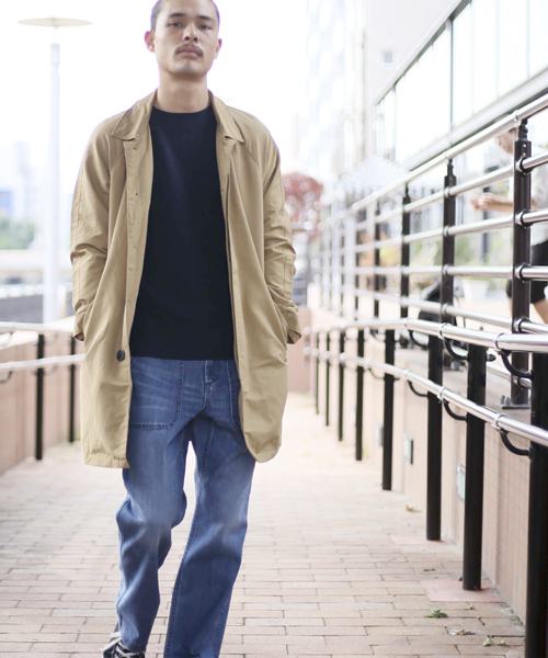 Denime(ドゥニーム)の「64クロスステンカラーコート(ステンカラーコート・メンズ・ベージュ/ネイビー/カーキ・MEDIUM/LARGE/X-LARGE)」の14枚目の写真