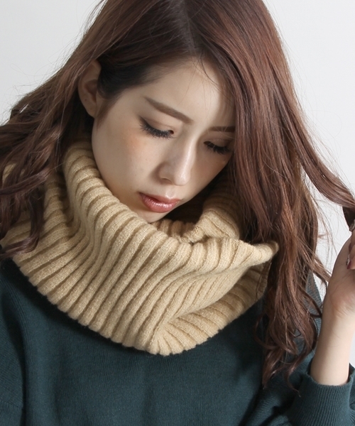 WEGO（ウィゴー）の「WEGO/リブスヌード（ネックウォーマー/スヌード・メンズ・キャメル/ホワイト/ワイン/ブラック/ダークグリーン/グレー/ネイビー/ダークグレー・FREE）」の8枚目の写真