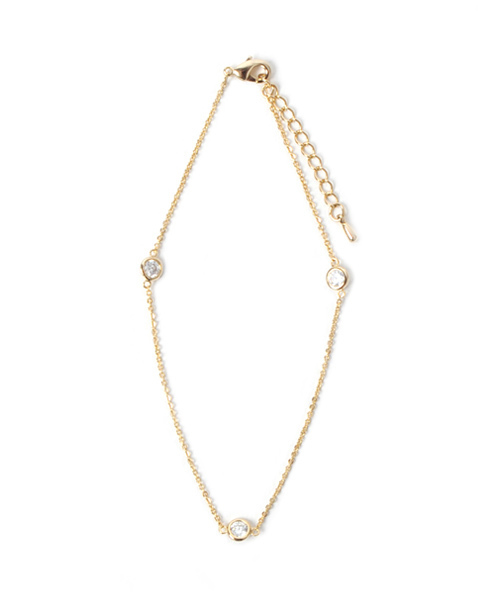 colleca la（コレカラ）の「ストーン付チェーンアンクレット（アンクレット・レディース・ゴールド/シルバー・ﾌﾘ-）」の3枚目の写真