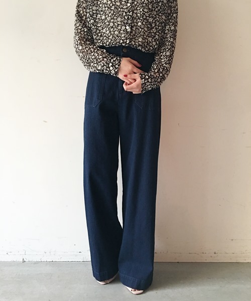 Banner Barrett(バナーバレット)の「ストレッチデニム バギーパンツ(デニムパンツ・レディース・ネイビー/ブルー・38/36)」の10枚目の写真