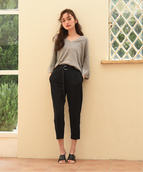 Luz Llena (philter)（ラズレナ　フィルター）の「[ベルト付き]テーパードパンツ（その他パンツ・レディース・ネイビー/ブラック/グレイッシュベージュ/ピンクベージュ・MEDIUM）」の14枚目の写真