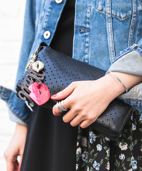 PAPILLONNER(パピヨネ)の「パンチングお財布ショルダー(ショルダーバッグ・レディース・ネイビー/ブラック/ピンク・FREE)」の12枚目の写真