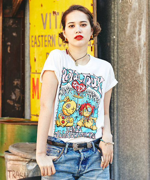 HYSTERIC GLAMOUR(ヒステリックグラマー)の「ROYAL TRUX/JABBER JAW 3711 プリント Tシャツ(Tシャツ/カットソー・レディース・ホワイト/レッド/ブラック・FREE)」の2枚目の写真