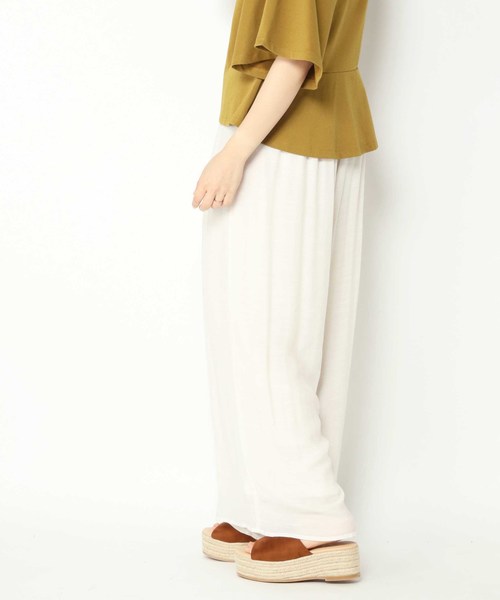 notch.（ノッチ）の「タックロングワイドパンツ （その他パンツ・レディース・オフホワイト/ボルドー/マスタード/ブラウン/ブラック/ネイビー・M/TM）」の2枚目の写真