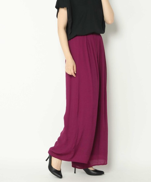 notch.（ノッチ）の「タックロングワイドパンツ （その他パンツ・レディース・オフホワイト/ボルドー/マスタード/ブラウン/ブラック/ネイビー・M/TM）」の6枚目の写真