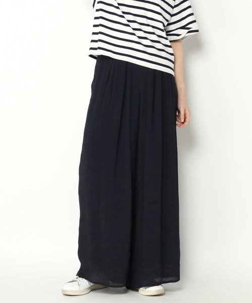 notch.（ノッチ）の「タックロングワイドパンツ （その他パンツ・レディース・オフホワイト/ボルドー/マスタード/ブラウン/ブラック/ネイビー・M/TM）」の3枚目の写真