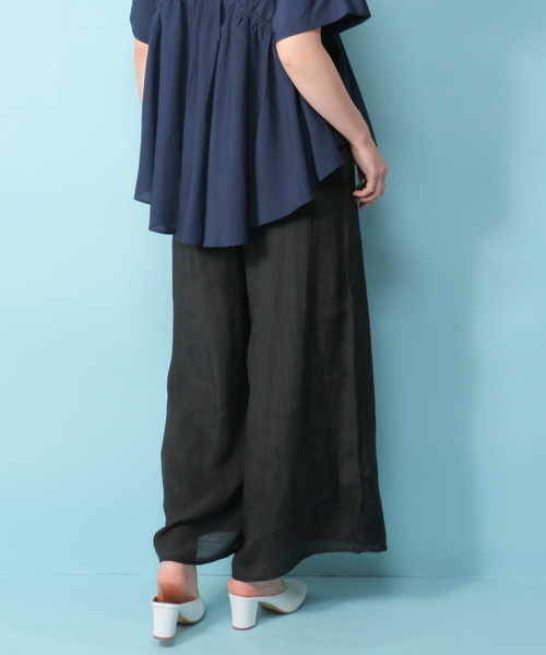 notch.（ノッチ）の「タックロングワイドパンツ （その他パンツ・レディース・オフホワイト/ボルドー/マスタード/ブラウン/ブラック/ネイビー・M/TM）」の21枚目の写真