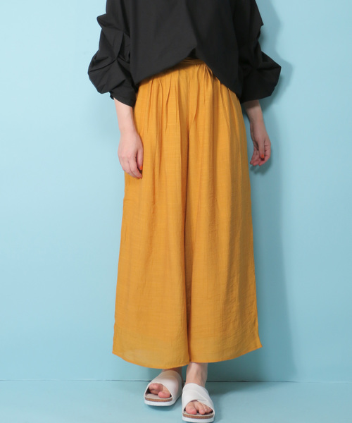 notch.（ノッチ）の「タックロングワイドパンツ （その他パンツ・レディース・オフホワイト/ボルドー/マスタード/ブラウン/ブラック/ネイビー・M/TM）」の16枚目の写真