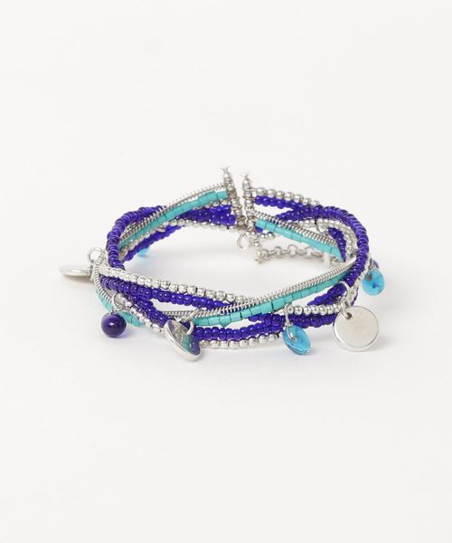 チャイハネ（チャイハネ）の「【チャイハネ】ティアーバングルブレスレット（バングル/リストバンド・レディース・ターコイズブルー/ブルー/ホワイト/カラフル/ブルー系その他・FREE）」の5枚目の写真