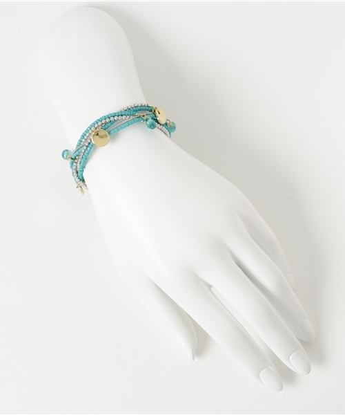 チャイハネ（チャイハネ）の「【チャイハネ】ティアーバングルブレスレット（バングル/リストバンド・レディース・ターコイズブルー/ブルー/ホワイト/カラフル/ブルー系その他・FREE）」の8枚目の写真