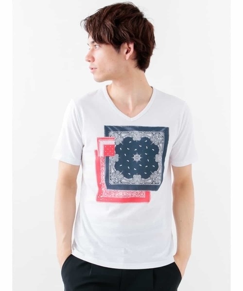 ペイズリープリントTシャツ ペイズリープリントTシャツ