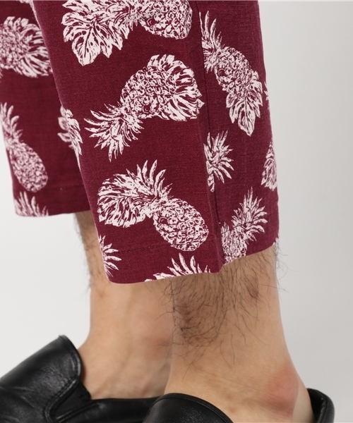 WEGO（ウィゴー）の「WEGO/リラックスリネンパターンパンツ（スラックス・メンズ・ホワイト/ブラック/グリーン/ワイン・MEDIUM/SMALL/LARGE）」の5枚目の写真