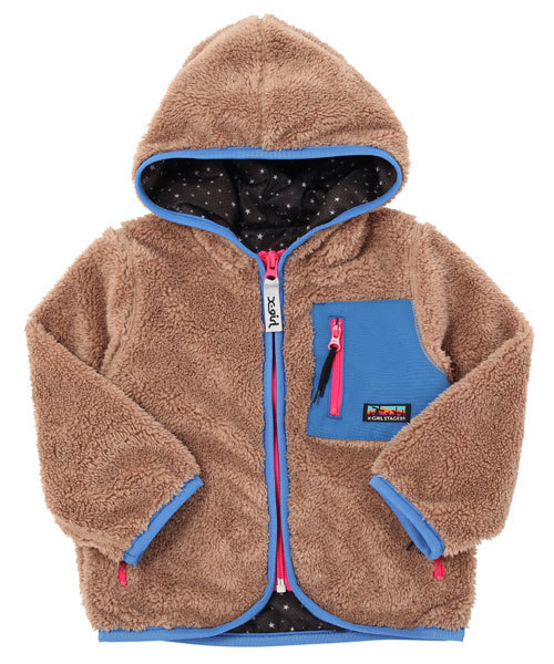 X-girl Stages（エックスガールステージス）の「FLUFFY JUMPER (4T～6T)（その他アウター・キッズ・ベージュ/ピンク/マルチ・4T/5T/6T）」の4枚目の写真