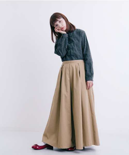 MERLOT（メルロー）の「タックフレアスカート1067（スカート・レディース・ブラック/ベージュ/カーキ/ネイビー/ワイン・FREE）」の16枚目の写真