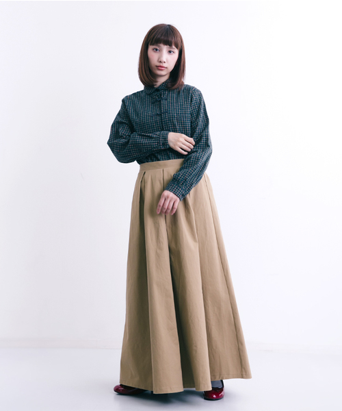 MERLOT（メルロー）の「タックフレアスカート1067（スカート・レディース・ブラック/ベージュ/カーキ/ネイビー/ワイン・FREE）」の6枚目の写真