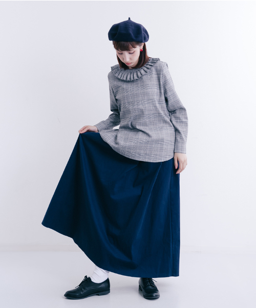 MERLOT（メルロー）の「タックフレアスカート1067（スカート・レディース・ブラック/ベージュ/カーキ/ネイビー/ワイン・FREE）」の11枚目の写真