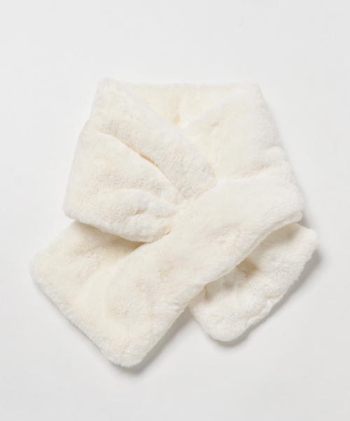 WEGO(ウィゴー)の「WEGO/ファーマフラー(マフラー・レディース・ブラック/ダークグリーン/パープル/グレー/オフホワイト/キャメル/ライトピンク/ワイン・FREE)」の11枚目の写真