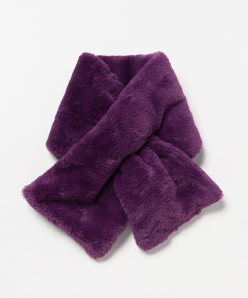 WEGO(ウィゴー)の「WEGO/ファーマフラー(マフラー・レディース・ブラック/ダークグリーン/パープル/グレー/オフホワイト/キャメル/ライトピンク/ワイン・FREE)」の13枚目の写真