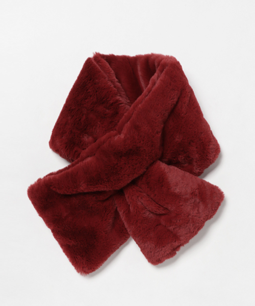 WEGO(ウィゴー)の「WEGO/ファーマフラー(マフラー・レディース・ブラック/ダークグリーン/パープル/グレー/オフホワイト/キャメル/ライトピンク/ワイン・FREE)」の12枚目の写真