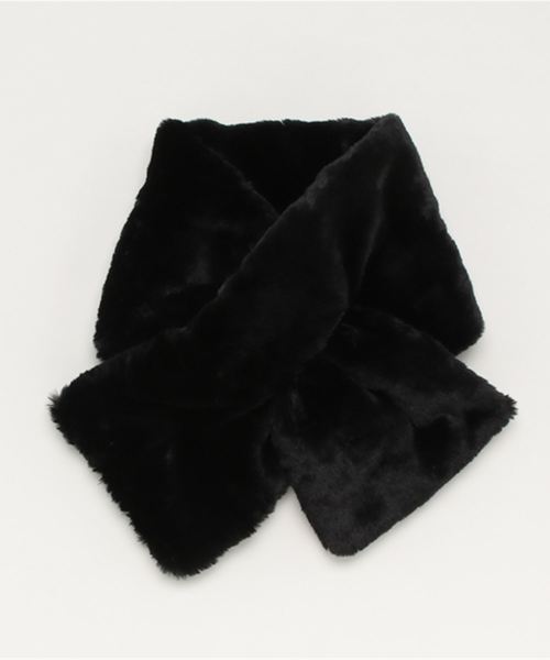 WEGO(ウィゴー)の「WEGO/ファーマフラー(マフラー・レディース・ブラック/ダークグリーン/パープル/グレー/オフホワイト/キャメル/ライトピンク/ワイン・FREE)」の10枚目の写真